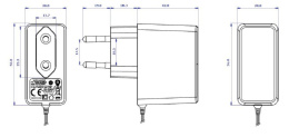 Power supply for Sizif-512 (9V,1A, 5.5mm/2.1mm, positive inner pin)